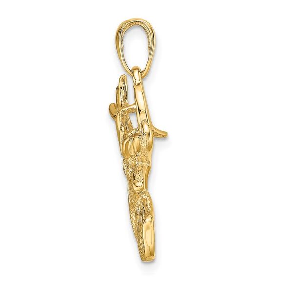 10K Yellow Gold Polished Deer Head Charm